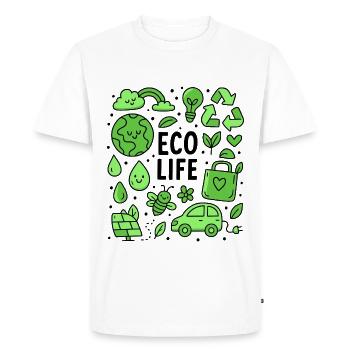 Eco Life - Vie durable - T-shirt Premium bio Homme - blanc - Devant - Nico (187cm)