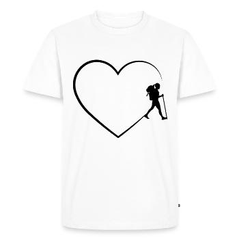 Coeur 2 et Errance - (2) - T-shirt Premium bio Homme - blanc - Devant - Nico (187cm)