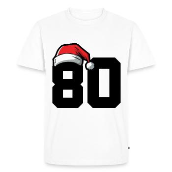 80 Numéro Noël - T-shirt Premium bio Homme - blanc - Devant - Nico (187cm)