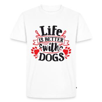 Motif de chien - Life is Better with Dogs. - T-shirt Premium bio Homme - blanc - Devant - Nico (187cm)