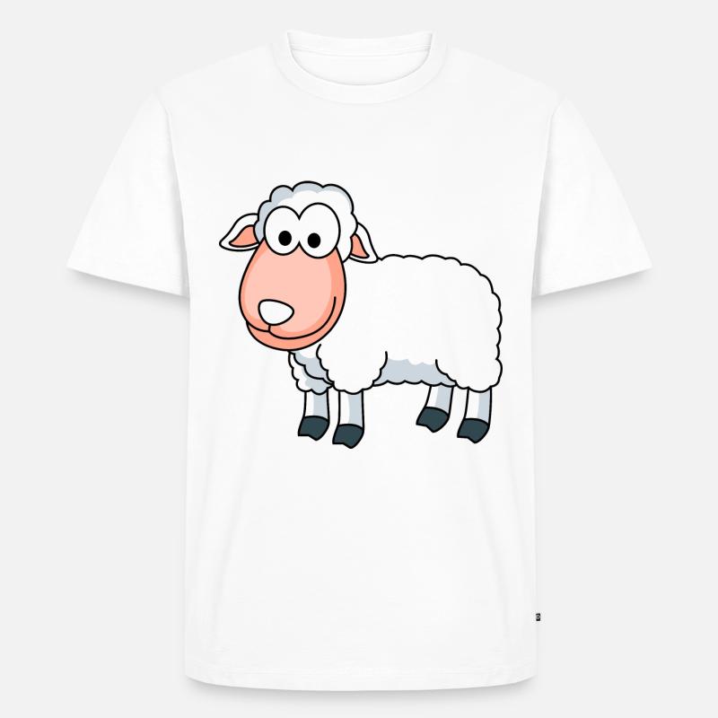 Schaf Comic Tier - Männer Premium Bio T-Shirt - Weiß