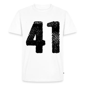 Maillot à 41 numéros - T-shirt Premium bio Homme - blanc - Devant - Nico (187cm)