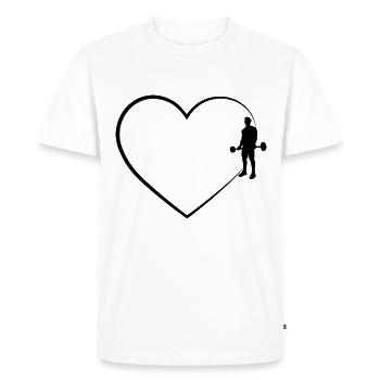 Heart 2 and Fitness - - Men's Premium Organic T-Shirt - white - Front - Nico (187cm)