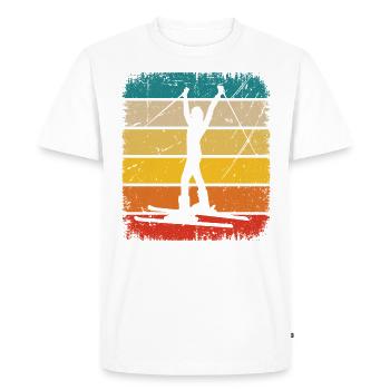 Cours Vintage et Ski 1 - - T-shirt Premium bio Homme - blanc - Devant - Nico (187cm)