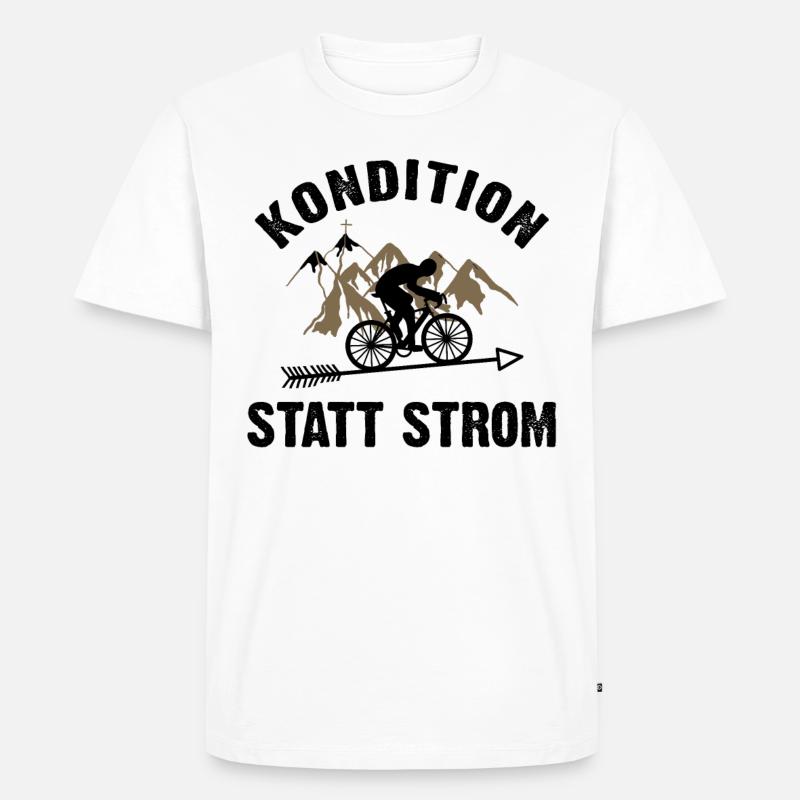 KONDITION STATT STROM - - Männer Premium Bio T-Shirt - Weiß
