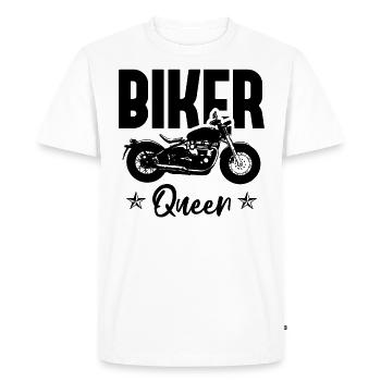Biker Queen 2 - (MOTORCYCLE) - Men's Premium Organic T-Shirt - white - Front - Nico (187cm)
