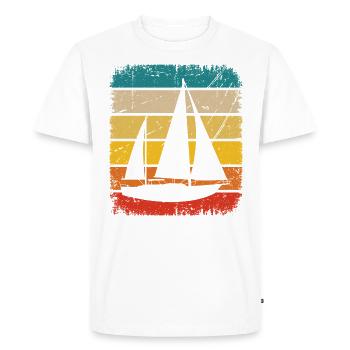 Vintage Square and Sailing - - Men's Premium Organic T-Shirt - white - Front - Nico (187cm)