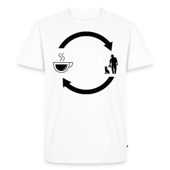Flèches de chargement de café et chien 1 - - T-shirt Premium bio Homme - blanc - Devant - Nico (187cm)