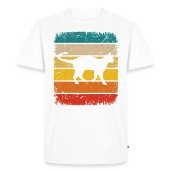 Vintage Square et Chat - - T-shirt Premium bio Homme - blanc - Devant - Nico (187cm)