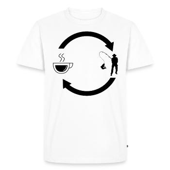Flèches de chargement de café et pêche - - T-shirt Premium bio Homme - blanc - Devant - Nico (187cm)