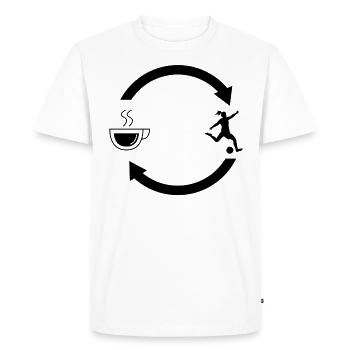 Coffee load arrows and football 2 - - Men's Premium Organic T-Shirt - white - Front - Nico (187cm)