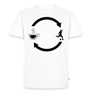 Coffee load arrows and football 1 - - Men's Premium Organic T-Shirt - white - Front - Nico (187cm)