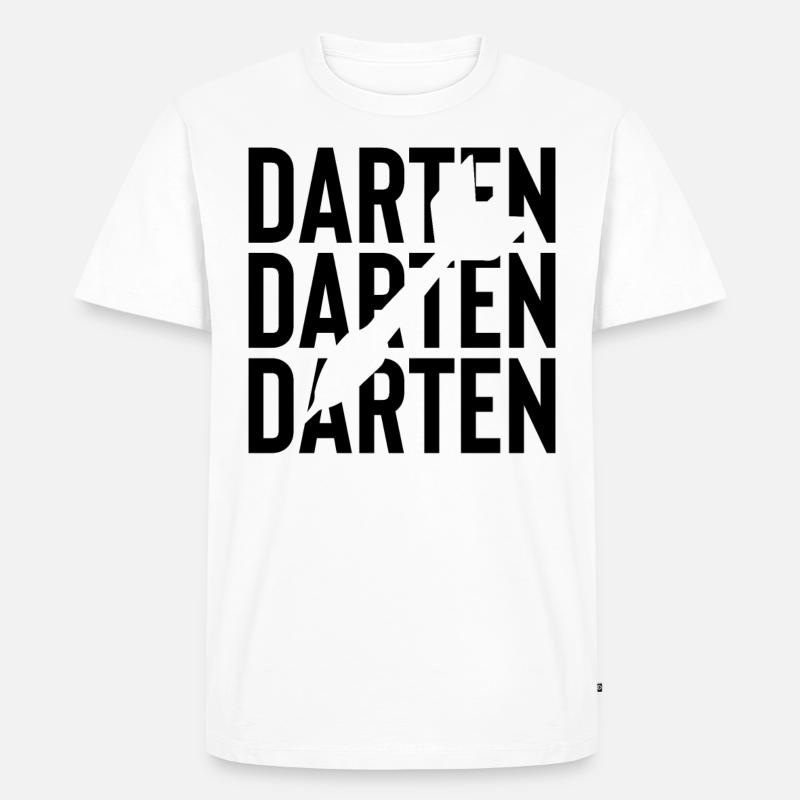 Darten - - Männer Premium Bio T-Shirt - Weiß
