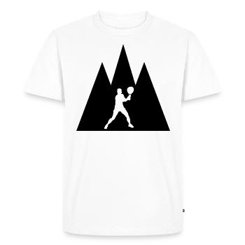 Triangular Mountain and Tennis - (2) - Men's Premium Organic T-Shirt - white - Front - Nico (187cm)