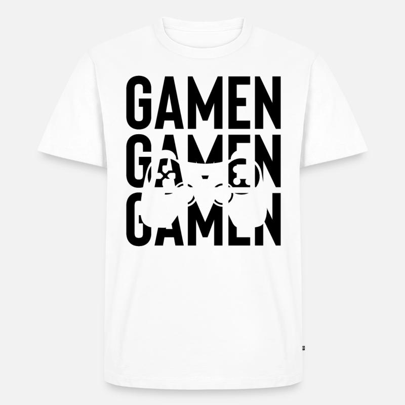 Gamen - - Männer Premium Bio T-Shirt - Weiß