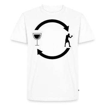 Flèches et boîtes de chargement de vin - - T-shirt Premium bio Homme - blanc - Devant - Nico (187cm)