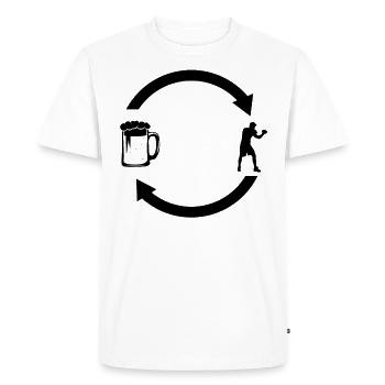 Flèches et boîtes de chargement de bière - - T-shirt Premium bio Homme - blanc - Devant - Nico (187cm)