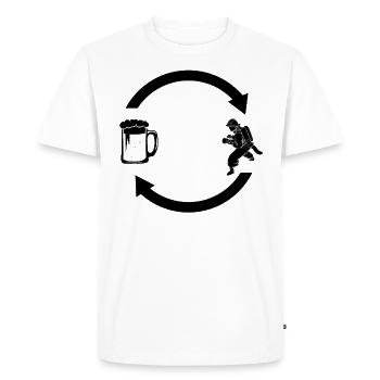 Beer load arrows and fire brigade - - Men's Premium Organic T-Shirt - white - Front - Nico (187cm)
