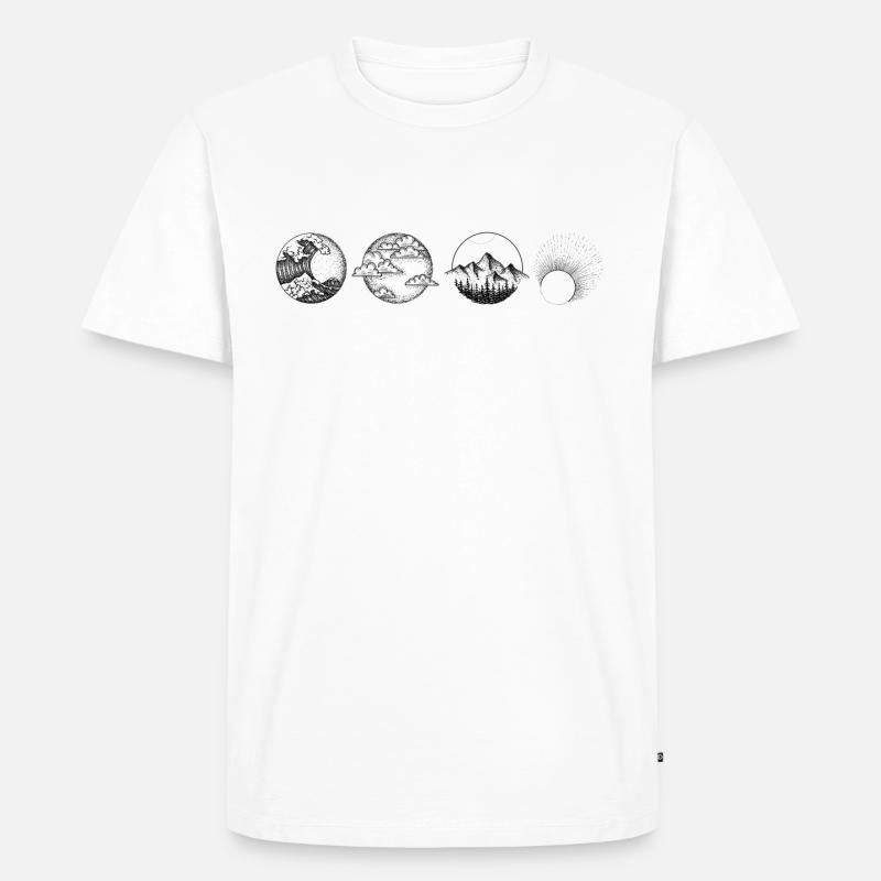 Elemente Zeichnung Design print elements - Männer Premium Bio T-Shirt - Weiß
