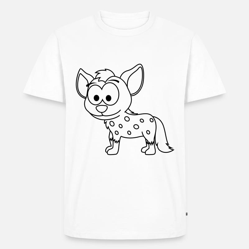 Hyäne Comic Tier - Männer Premium Bio T-Shirt - Weiß