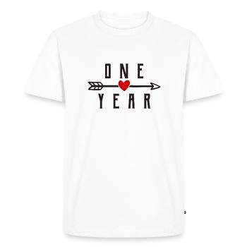 1 an de relation pour le premier anniversaire de mariage - T-shirt Premium bio Homme - blanc - Devant - Nico (187cm)