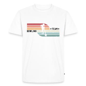 Bowler Bowling Team Sport Rétro Vintage - T-shirt Premium bio Homme - blanc - Devant - Nico (187cm)