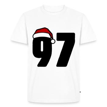 97 Numéro Noël - T-shirt Premium bio Homme - blanc - Devant - Nico (187cm)