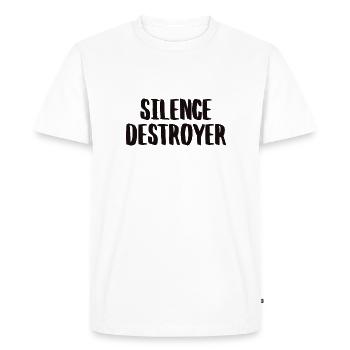 Silence Destructeur de silence - T-shirt Premium bio Homme - blanc - Devant - Nico (187cm)