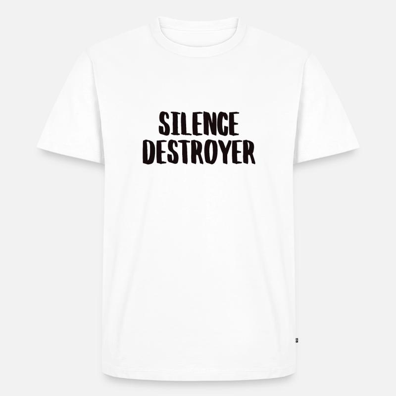 Silence Destroyer Zerstörer der Stille - Männer Premium Bio T-Shirt - Weiß