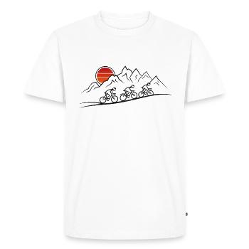 Bicycle Tour Mountains Bicycle Nature Excursion - Men's Premium Organic T-Shirt - white - Front - Nico (187cm)
