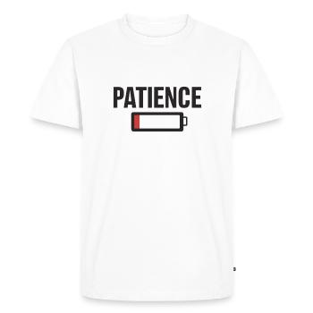 Battery Battery Patience Work Stress - Men's Premium Organic T-Shirt - white - Front - Nico (187cm)