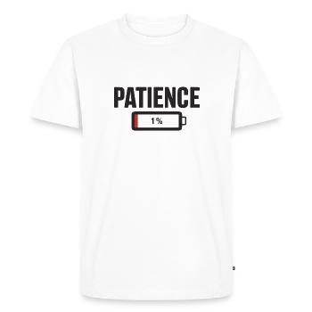 Battery Battery Patience Work Stress - Men's Premium Organic T-Shirt - white - Front - Nico (187cm)