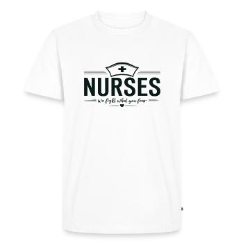 Infirmières Infirmière Médecin Assistant Médecin Médecine - T-shirt Premium bio Homme - blanc - Devant - Nico (187cm)