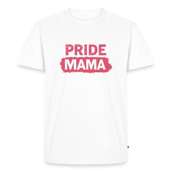 Fière déclaration de PRIDE MAMA pour les familles arc-en-ciel - T-shirt Premium bio Homme - blanc - Devant - Nico (187cm)