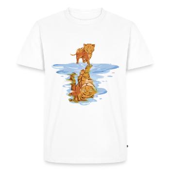 Chemise CatReflectTiger - T-shirt Premium bio Homme - blanc - Devant - Nico (187cm)