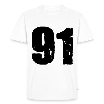 Maillot à 91 numéros - T-shirt Premium bio Homme - blanc - Devant - Nico (187cm)