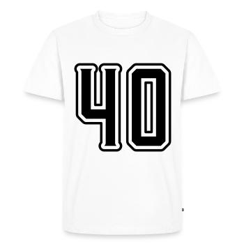 Symbole de 40 chiffres - T-shirt Premium bio Homme - blanc - Devant - Nico (187cm)
