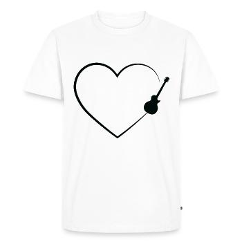 Heart Guitar Line - Gu - Men's Premium Organic T-Shirt - white - Front - Nico (187cm)