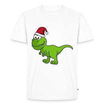 Dinosaure T-Rex Noël - T-shirt Premium bio Homme - blanc - Devant - Nico (187cm)