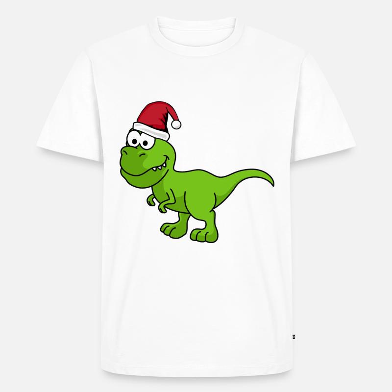 Dinosaurier T-Rex Weihnachten - Männer Premium Bio T-Shirt - Weiß