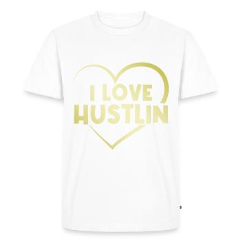 I love Hustlin's heart - Men's Premium Organic T-Shirt - white - Front - Nico (187cm)