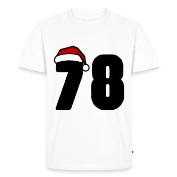 78 Numéro Noël - T-shirt Premium bio Homme - blanc - Devant - Nico (187cm)