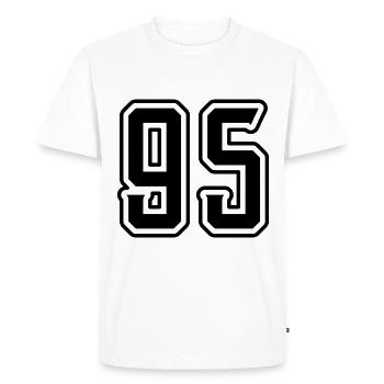 Symbole numérique 95 - T-shirt Premium bio Homme - blanc - Devant - Nico (187cm)