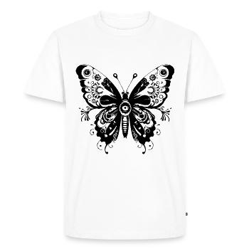 Papillon Mandala Boho - T-shirt Premium bio Homme - blanc - Devant - Nico (187cm)
