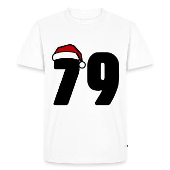 79 Numéro Noël - T-shirt Premium bio Homme - blanc - Devant - Nico (187cm)