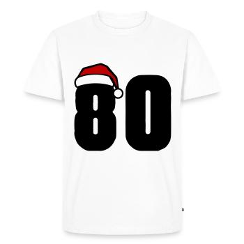 80 Numéro Noël - T-shirt Premium bio Homme - blanc - Devant - Nico (187cm)