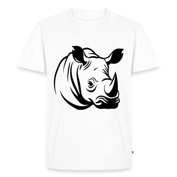 Rhinocéros Bien-être animal Animal - T-shirt Premium bio Homme - blanc - Devant - Nico (187cm)
