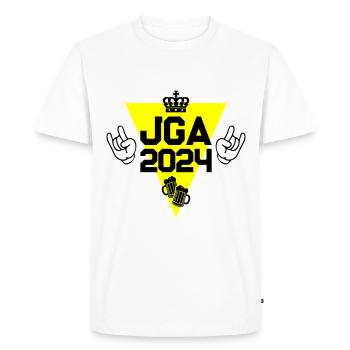 Enterrement de vie de garçon Enterrement de vie de garçon 2024 - T-shirt Premium bio Homme - blanc - Devant - Nico (187cm)