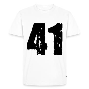 Maillot à 41 numéros - T-shirt Premium bio Homme - blanc - Devant - Nico (187cm)