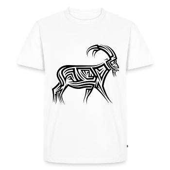 Tatouage tribal de chèvre de montagne - T-shirt Premium bio Homme - blanc - Devant - Nico (187cm)